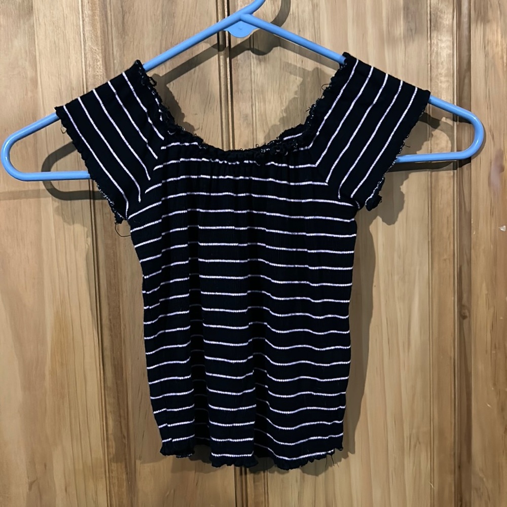 cropped garage off the shoulder top